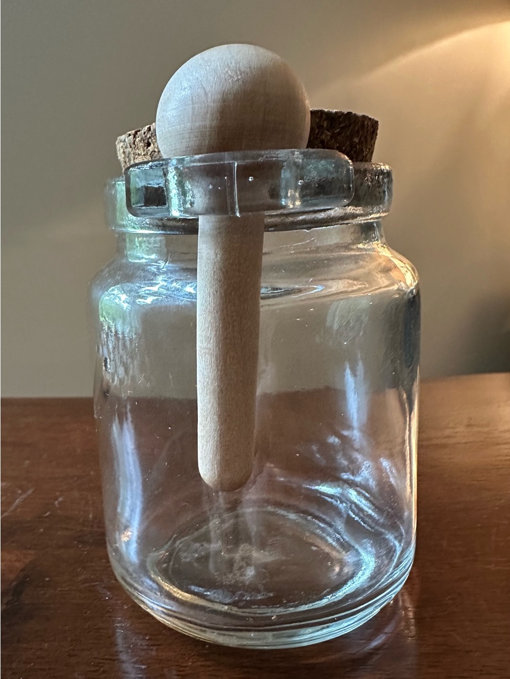 Small glass jar with a cork stopper • wooden spoon holder - Picture 2 of 5